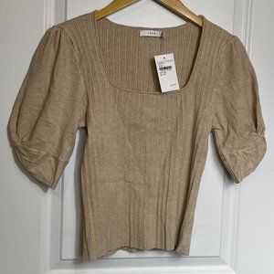 Lush Nordstrom Rib-knit Short Sleeve Top